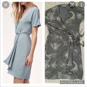 Babaton Blue and White Floral Wallace Dress